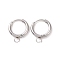 Tarnish Resistant 304 Stainless Steel Huggie Hoop Earring Findings, with Horizontal Loop, Stainless Steel Color, 12 Gauge, 17x14x2mm, Hole: 2.5mm, Pin: 1mm