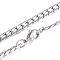 Non-Tarnish Men's 201 Stainless Steel Cuban Link Chain Necklaces, with Lobster Claw Clasps, Stainless Steel Color, 20 inch(51cm)