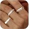 3Pcs 3 Styles Zinc Alloy Micro Pave Clear Cubic Zirconia Finger Rings, Stackable Rings for Women, Silver, US Size 9(18.9mm)