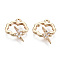 Brass Micro Pave Clear Cubic Zirconia Charms, Nickel Free, Lightning with Cloud, Real 18K Gold Plated, 11x10x1.5mm, Hole: 1mm