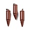 Synthetic Goldstone Pointed Pendants, Bullet Shaped Charms with Rack Plating Platinum Tone Brass Snap on Bails, 40x10mm, Hole: 7x4mm