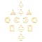 24Pcs 6 Styles Zinc Alloy Open Back Bezel Pendants, For DIY UV Resin, Epoxy Resin, Pressed Flower Jewelry, Golden, 4pcs/style