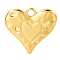 304 Stainless Steel Heart Pendants, Golden, 24x25x2mm, Hole: 3mm