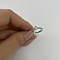 Brass Micro Pave Clear Cubic Zirconia Finger Rings, Real Platinum Plated, Letter O, Inner Diameter: 20mm