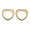 Brass Micro Pave Colorful Cubic Zirconia Heart Linking Rings, Cadmium Free & Lead Free, Rack Plating, Long-Lasting Plated, Real 18K Gold Plated, 24x25x2.5mm, Inner Diameter: 17mm