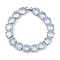 Rack Plating Brass Micro Pave Cubic Zirconia Chain Bracelets, Cadmium Free & Lead Free, Long-Lasting Plated, Platinum, 7-3/8 inch(18.6cm)