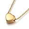 304 Stainless Steel Pendant Necklaces, with Ball Chains and Lobster Claw Clasps, Heart, Golden, 16.14 inch(41cm)