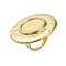 Ion Plating(IP) 304 Stainless Steel Ring Components, Pad Ring Settings, Flat Round, Real 18K Gold Plated, Tray: 16mm, Flat Round: 35mm, US Size 6(16.5mm)