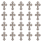 SUNNYCLUE 1 Box 30Pcs Slide Rhinestone Charms Silver Cross Bead Bulk Alloy Metal Easter Crucifix Holy Crystal Spacer Charm Beads for Necklace Choker Wristbands Bracelets Jewelry Making Supplies
