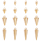 UNICRAFTALE 24pcs 4 Styles Spike Pattern Hypoallergenic Pendants 304 Stainless Steel Charms Golden Cone Pattern Pendants for DIY Necklaces Jewelry Making, Hole 1.5~2mm