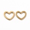 Ion Plating(IP) 304 Stainless Steel Linking Rings, Heart, Real 14K Gold Plated, 7x9x1mm, Inner Diameter: 4x7mm