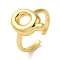 Initials Brass Open Cuff Ring for Women, Cadmium Free & Nickel Free & Lead Free, Letter Q, 17x12mm, Adjustable
