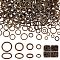 360Pcs 4 Styles Alloy Jump Rings, Round Ring, Antique Bronze, 6~12x1~1.2mm, 16~18 Gauge, Inner Diameter: 3.8~9.3mm, 360pcs/box