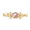 Flat Round Brass Fold Over Clasps, Cadmium Free & Nickel Free & Lead Free, with Enamel and Imitation Pearl, Long-Lasting Plated, Real 18K Gold Plated, 53mm, Hole: 4.5mm