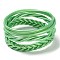 4Pcs 4 Style Plastic Cord Braided Jelly Stretch Bracelets Set, Lightweight Cute Bracelets for Women, Dark Sea Green, Inner Diameter: 2-1/2 inch(6.2~6.5cm), 1Pc/style