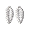 Brass Pendants, Cadmium Free & Nickel Free & Lead Free, Leaf Charms, Platinum, 14x6.5x1mm, Hole: 1mm