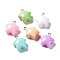 Opaque Resin Pendants, with Platinum Tone Iron Loops, Star Charms, Mixed Color, 20x17x9mm, Hole: 1.8mm