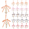 30Pcs 10 Styles Wooden Beaded Pendant Decorations, Polyester Tartan Ribbon Hanging Ornaments, Mixed Color, 130~140mm, 3pcs/style
