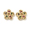 Brass Micro Pave Cubic Zirconia Bead Caps, Long-Lasting Plated, 5-Petals, Flower, Golden, 10x3mm, Hole: 1.8mm