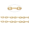 Rack Plating Brass Figaro Chains, Soldered, with Spool, Lead Free & Cadmium Free, Real 18K Gold Plated, Link: 9.5x3.5x1mm and 5.5x3.5x1mm