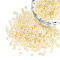 8/0 Ceylon Round Glass Seed Beads, Lemon Chiffon, Size: about 3mm in diameter, hole:1mm, about 1101pcs/50g