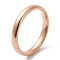 Ion Plating(IP) 304 Stainless Steel Flat Plain Band Rings, Rose Gold, Size 8, Inner Diameter: 18mm, 3mm