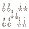 Clear Cubic Zirconia Dangle Leverback Earrings, 304 Stainless Steel Jewelry for Women, Mixed Shape, Stainless Steel, 20~26mm, Pin: 0.7~0.8x12~20.6mm