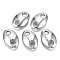 CCB Plastic Links connectors, for DIY Jewelry Making,  Oval, Platinum, 33x22.5x10mm, Hole: 6.5mm, hole: 6.5mm, about 155pcs/500g