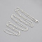 Brass Coated Iron Curb Chain Necklace Making, with Beads and Lobster Claw Clasps, Silver Color Plated, 32 inch(81.5cm)
