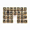 304 Stainless Steel Beads, with Enamel, Pink, Cube with Letter, Golden, Letter A~Z, 7x7x7mm, Hole: 2mm