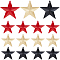 30Pcs 3 Colors Iron Pendants, Star Charm, Mixed Color, 37.5x39.5x3mm, Hole: 1mm, 10pcs/color