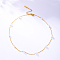 Stainless Steel Chain Necklace with Imitation Pearl Beaded for Women, Golden, 15.75 inch(40cm)