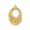 Brass Micro Pave Cubic Zirconia Pendants, Real 18K Gold Plated, Cadmium Free & Lead Free, Rack Plating, Long-Lasting Plated, Oval, 26.5x16.5x2.5mm, Hole: 1.2mm