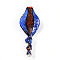 Handmade Gold Sand Lampwork Big Pendants, Spiral Charms, Royal Blue, 66~73x25~26x11~12mm, Hole: 5~6mm