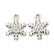 Brass Micro Pave Clear Cubic Zirconia Pendants, Cadmium Free & Nickel Free & Lead Free, Snowflake, Platinum, 14.5x10.5x3mm, Hole: 1.4mm