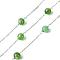 Shell Pearl Beads,Dyed with 304 Stainless Steel Chains, Soldered, with Spool, Green, 5mm