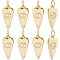 10Pcs Brass Micro Pave Cubic Zirconia Pendants, Heart with Eye, Real 18K Gold Plated, Clear, 17x8x1.5mm, Jump Ring: 5x1mm, 3mm inner diameter