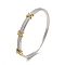 Rack Plating Brass Hinged Bangles with Cubic Zirconia, Long-Lasting Plated, Cadmium Free & Lead Free, Platinum, Inner Diameter: 2~2-1/4 inch(5.1~5.8cm)