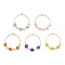 Brass Wine Glass Charms, with Glass Seed Beads, Flower, Mixed Color, 33.5mm