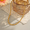 European 4MM 304 Stainless Steel Rice Ball Chain Necklaces for Women, Real 18K Gold Plated, 16.14 inch(41cm)