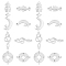 UNICRAFTALE 16pcs Compass & Moon & Fishbone & Musical Note Links 201 Stainless Steel Linking Charms Manual Polishing Connectors for DIY Jewelry Making