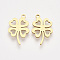 201 Stainless Steel Pendants, Laser Cut Pendants, Four Leaf Clover, Golden, 19x12x1mm, Hole: 1.4mm