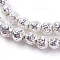 Electroplated Natural Lava Rock Bead Strands, Round, Bumpy, Silver Plated, 4~5mm, Hole: 1mm, about 92pcs/strand, 15.35 inch(39cm)