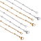 304 Stainless Steel Satellite Chain Necklaces, with Rondelle Beads and Lobster Claw Clasps, Golden & Stainless Steel Color, 17.91 inch(45.5cm), 2 colors, 6pcs/color, 12pcs/box