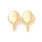 Brass Ear Cuff Findings, with Loop, Long-Lasting Plated, Nickel Free, Real 18K Gold Plated, 15x9mm, Hole: 1.2mm, Teardrop: 11.5x6.5mm