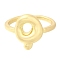 Rack Plating Brass Open Cuff Rings, Long-Lasting Plated, Letter, Letter Q, 14mm