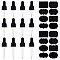 Glass Teardrop Set Transfer Graduated Pipettes, Black, Pipettes: 65~81x22mm, 12pcs