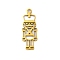 201 Stainless Steel Pendants, Laser Cut, Nutcracker Soldier Charm, Golden, 22.5x7.5x1mm, Hole: 1.5mm