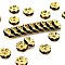 Brass Grade A Rhinestone Spacer Beads, Wavy Edge, Rondelle, Nickel Free, Golden, Jet, 8x3.8mm, Hole: 1.5mm