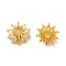 Brass Micro Pave Clear Cubic Zirconia Bead Caps, Long-Lasting Plated, Golden, 11.5x5mm, Hole: 2mm